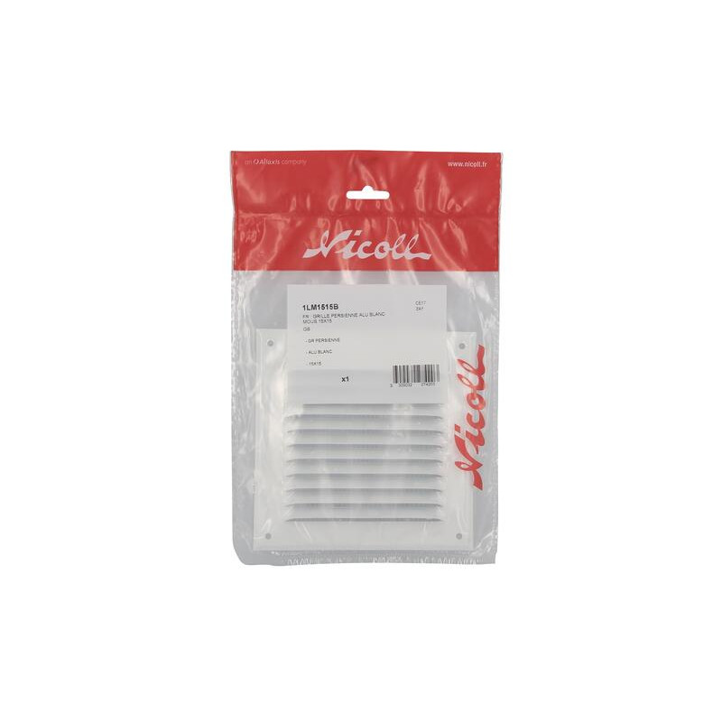 Grille d'aération carrée à visser blanche en aluminium laqué