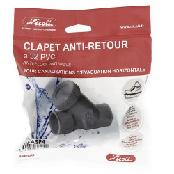 Clapet anti-retour en PVC, pour évacuation des eaux usées