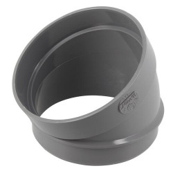 Secteur de coude 15°, mâle-femelle, à coller, gris, en PVC Ø 100 mm