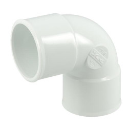 Coude simple, femelle-femelle, blanc, en PVC