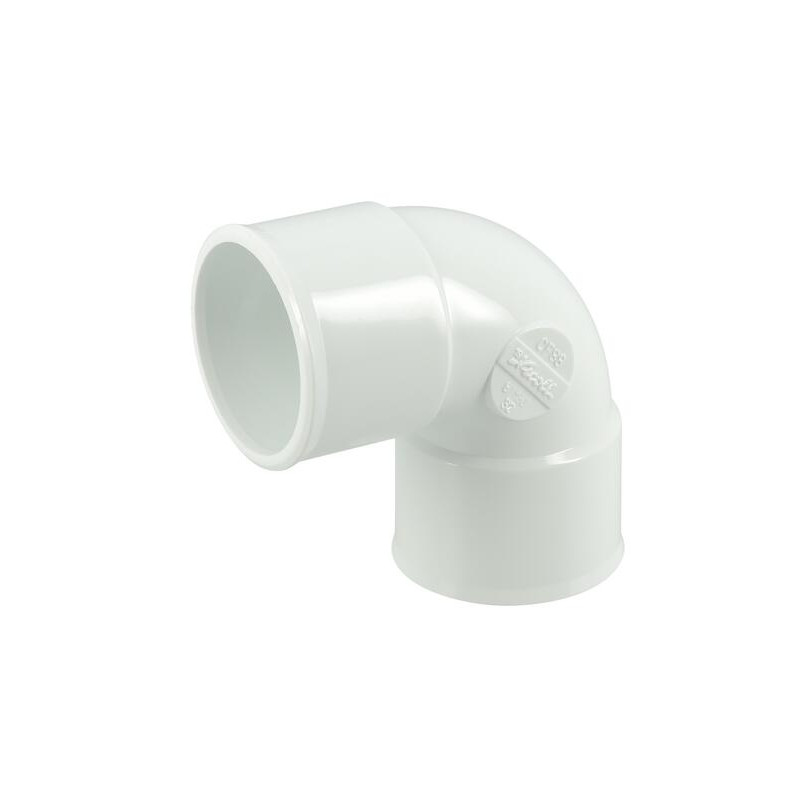 Coude simple, femelle-femelle, blanc, en PVC