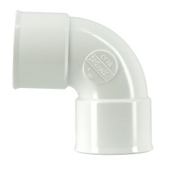 Coude simple, femelle-femelle, blanc, en PVC