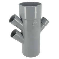 Culotte triple parallèle mâle-femelle 45° Ø100/40