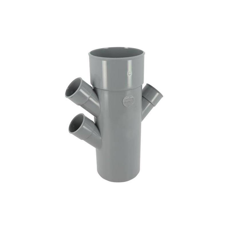Culotte triple parallèle mâle-femelle 45° Ø100/40