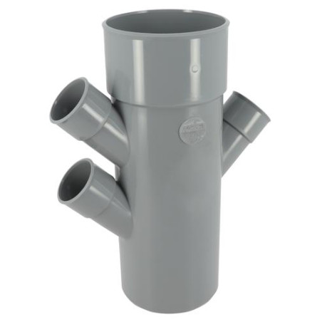 Culotte triple parallèle mâle-femelle 45° Ø100/40