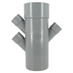 Culotte triple parallèle mâle-femelle 45° Ø100/40