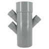 Culotte triple parallèle mâle-femelle 45° Ø100/40