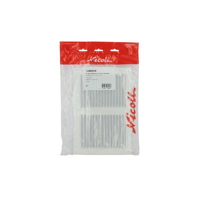 Grille persienne alu blanc mous.20x30 - réf. 1LM2030B