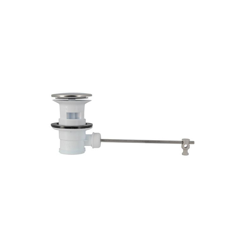 Bonde de lavabo automatique en plastique blanc, sans tirette