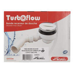 Bonde receveur de douche TURBOFLOW®, Ø 60 mm, sortie horizontale Ø 40/50 mm