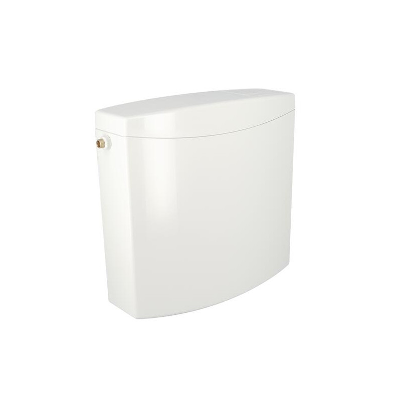 Réservoir de chasse semi-bas blanc, double volume