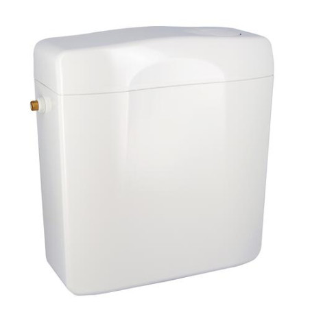 Réservoir de chasse attenant blanc, double volume