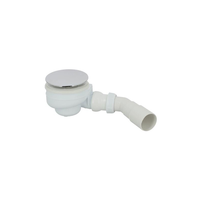 Bonde receveur de douche TURBOFLOW® Ø90 mm, capot ABS chromé, sortie horizontale