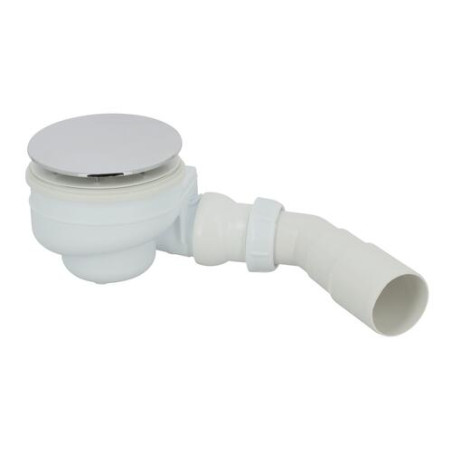 Bonde receveur de douche TURBOFLOW® Ø90 mm, capot ABS chromé, sortie horizontale