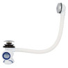 Vidage baignoire EASYCLIC®, commande pied, avec trop-plein, clapet laiton chromé