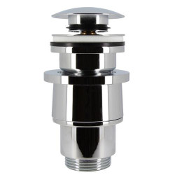 Bonde de lavabo laiton design clic-clac, pour vasques avec trop-plein, serrage vasques 0-60 mm