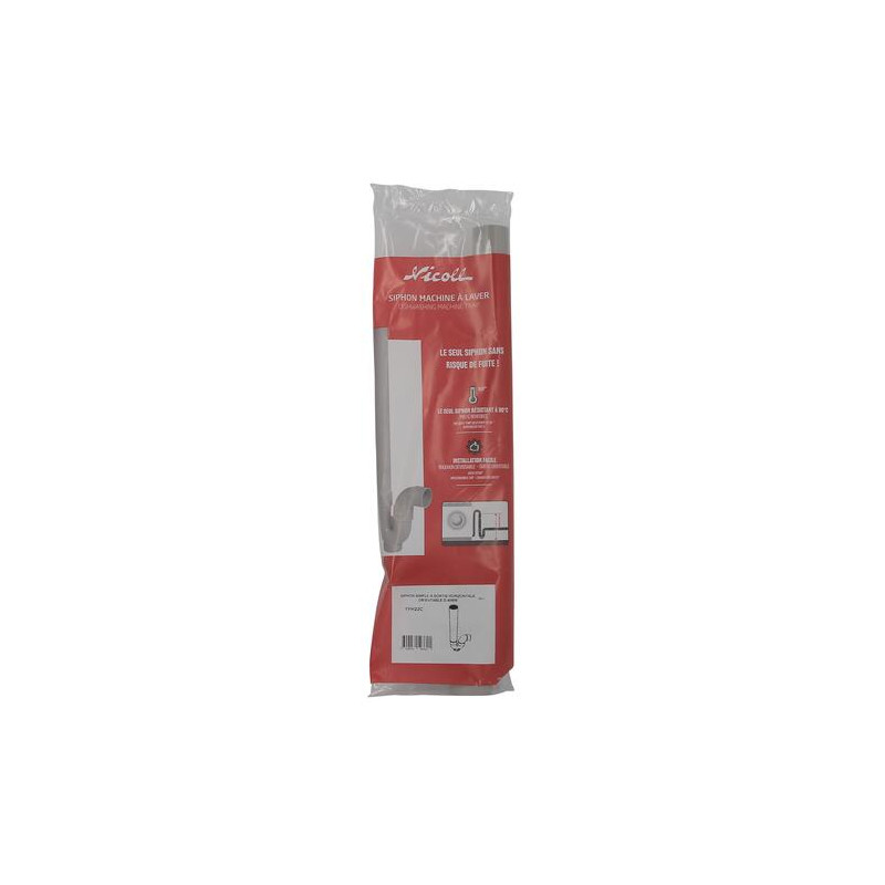 machine à laver, en PVC-C gris, sortie horizontale orientable, Ø 40