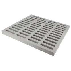 Grille légère 38x38 cm, pour regard pluvial 40x40x40 cm, gris clair
