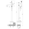 Colonne bain-douche îlot par le sol S304