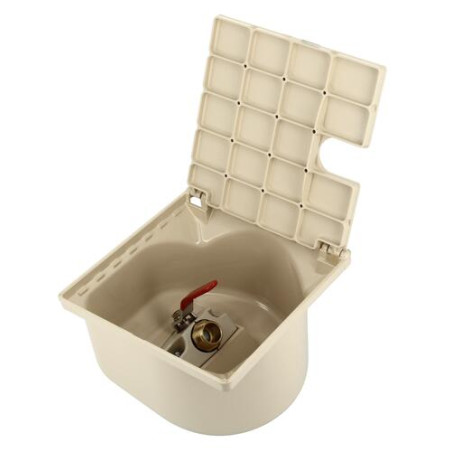 Bouche d'arrosage carrée sable avec vanne 1/4 tour mâle-femelle 3/4''