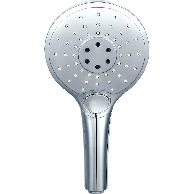 Douchette chromée 3 jets en ABS - 120 mm - sélection par bouton - UDEN