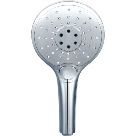 Douchette chromée 3 jets en ABS - 120 mm - sélection par bouton - UDEN
