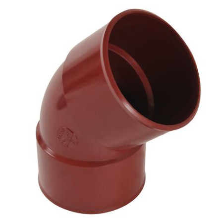Coude classique TECHTAN®, 45°, femelle-femelle, descente de gouttière Ø 80, brique