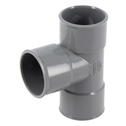 Culotte simple 45°, femelle-femelle, à coller, gris, en PVC