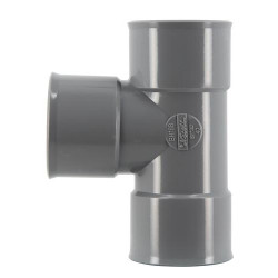 Culotte simple 45°, femelle-femelle, à coller, gris, en PVC
