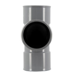 Culotte simple 45°, femelle-femelle, à coller, gris, en PVC