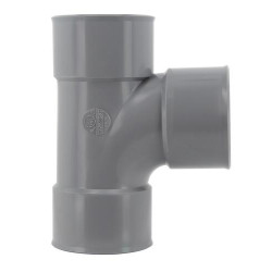Culotte simple 45°, femelle-femelle, à coller, gris, en PVC