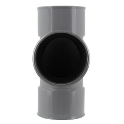 Culotte simple 45°, femelle-femelle, à coller, gris, en PVC
