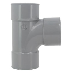 Culotte simple 45°, femelle-femelle, à coller, gris, en PVC