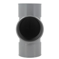 Culotte simple 45°, femelle-femelle, à coller, gris, en PVC