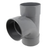 Culotte simple 45°, femelle-femelle, à coller, gris, en PVC
