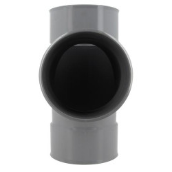 Culotte simple 45°, femelle-femelle, à coller, gris, en PVC