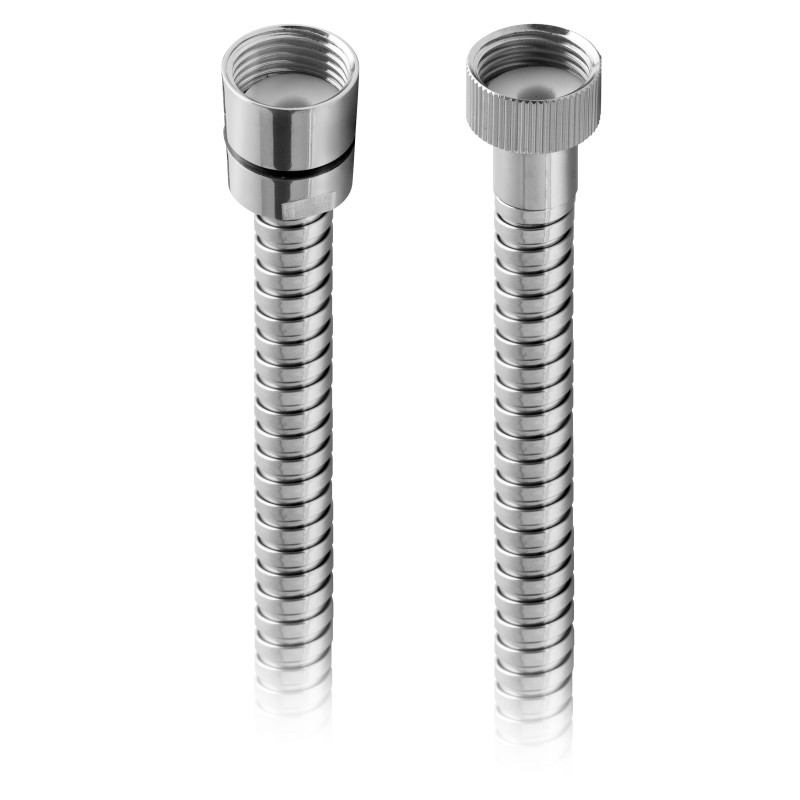 Flexible de douche chromé extensible à double agrafage - anti-torsion