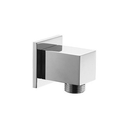 Prise d'eau encastrée carrée métal chromé
