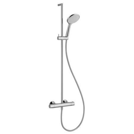 Système de douche, mitigeur thermostatique, barre + douchette + flexible