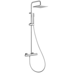 Colonne de douche, mitigeur thermostatique, pomme de douche carrée 200x200mm ABS - MIZU