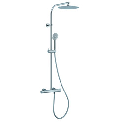 Système de douche NF, mitigeur thermostatique corps "froid". 250mm métal