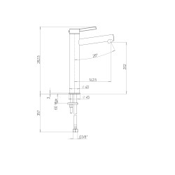 Mitigeur lavabo rehaussé S304