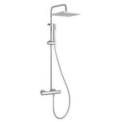 Système de douche thermostatique carrée WATA chromé - corps "froid" - pomme ABS