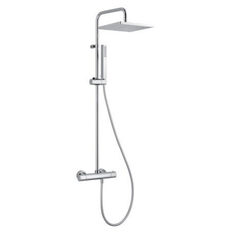 Système de douche thermostatique carrée WATA chromé - corps "froid" - pomme ABS