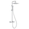 Système de douche thermostatique carrée WATA chromé - corps "froid" - pomme ABS