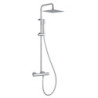 Système de douche thermostatique carrée WATA chromé - corps "froid" - pomme méta