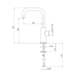 Mitigeur lavabo bec haut S304