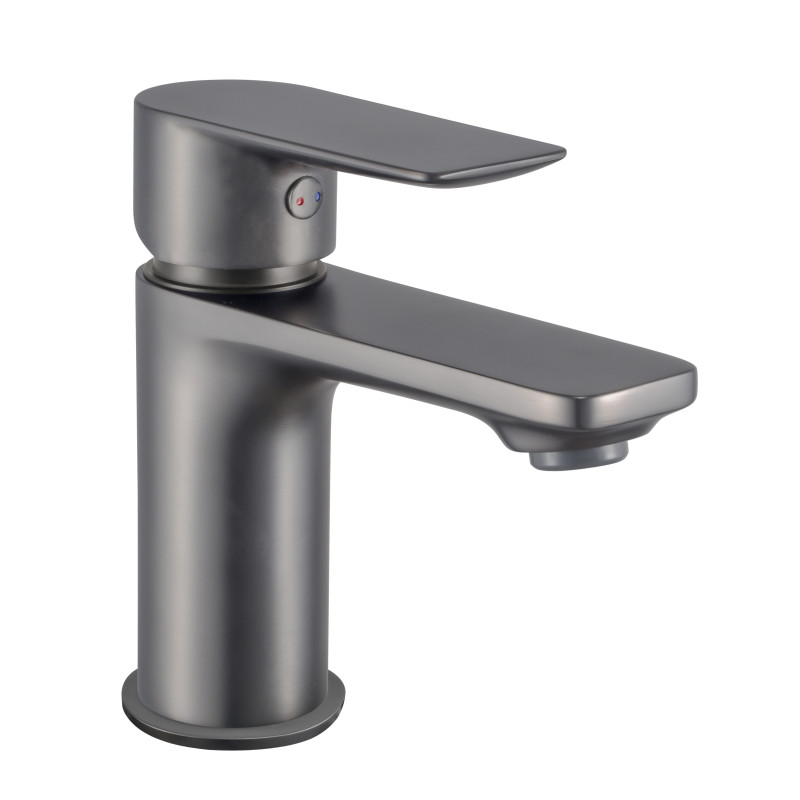 Mitigeur pour lavabo JEZIORO graphite mat - vidage clic-clac ABS coupelle métal a