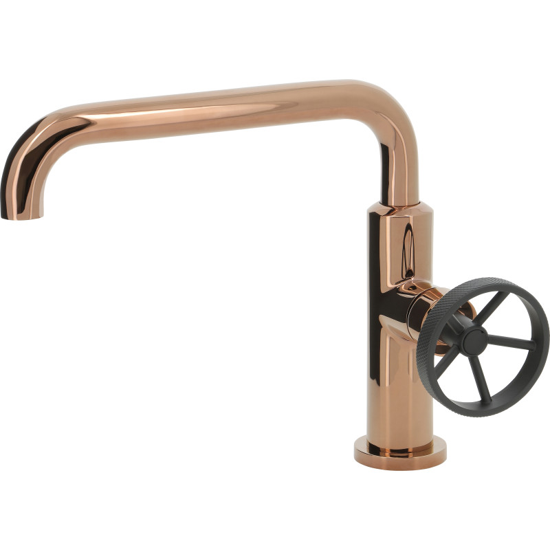 Mitigeur type industriel pour lavabo VATURA rose gold PVD - sans vidage