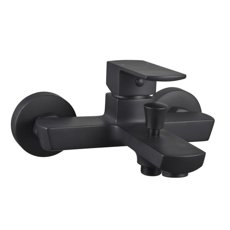 Mitigeur bain-douche noir design cubique - DOUR